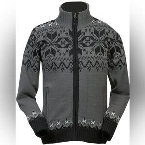Icewear Iceland Norwegian Fair Isle Wool Sweater Jacket Gunnar Lined Cardigan